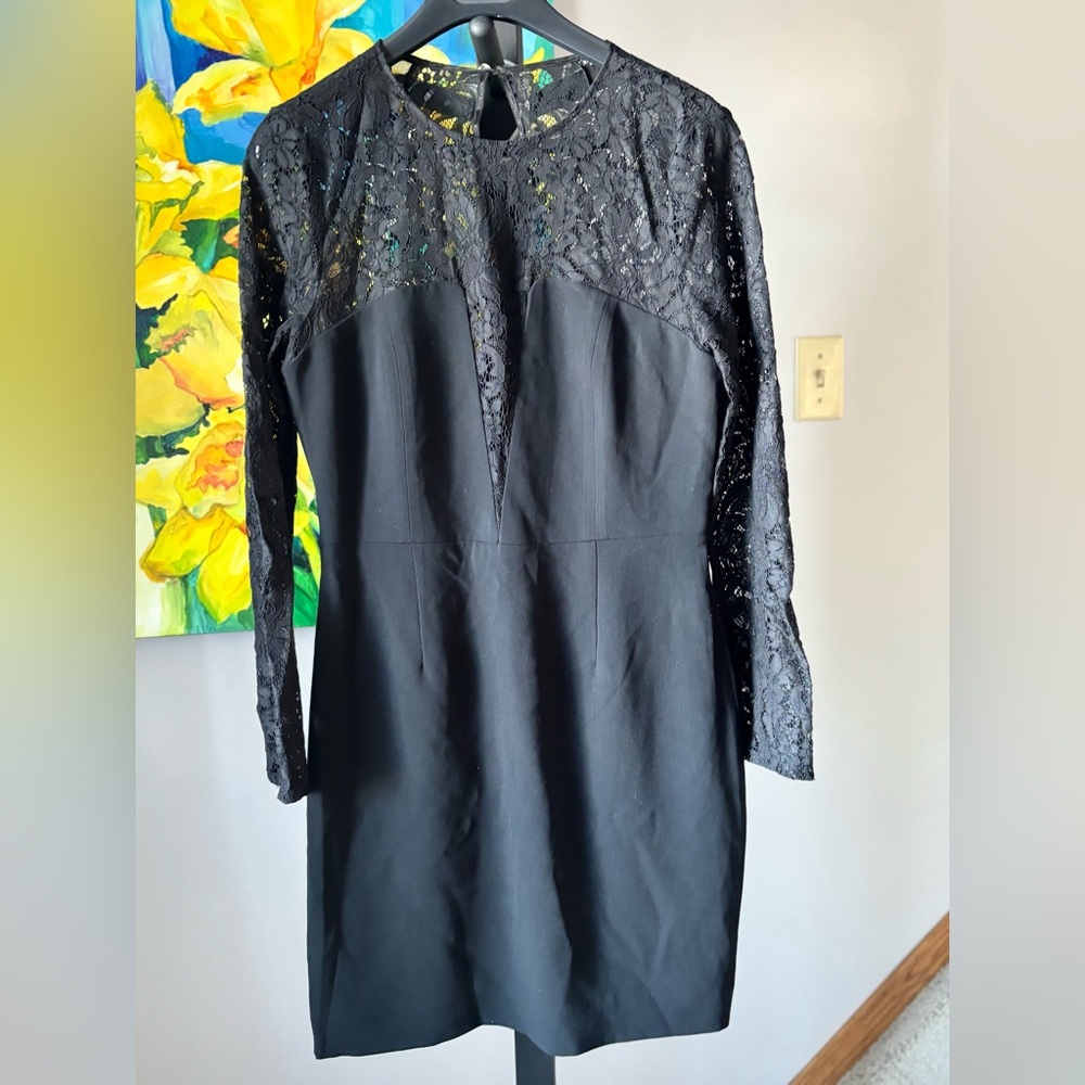Aritzia Babaton 6 dress black lace fitted cocktail